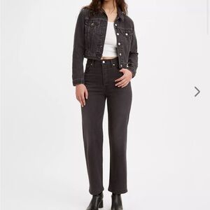 Levi's Ribcage Straight Ankle Jeans - Black Wash - 30 x 27